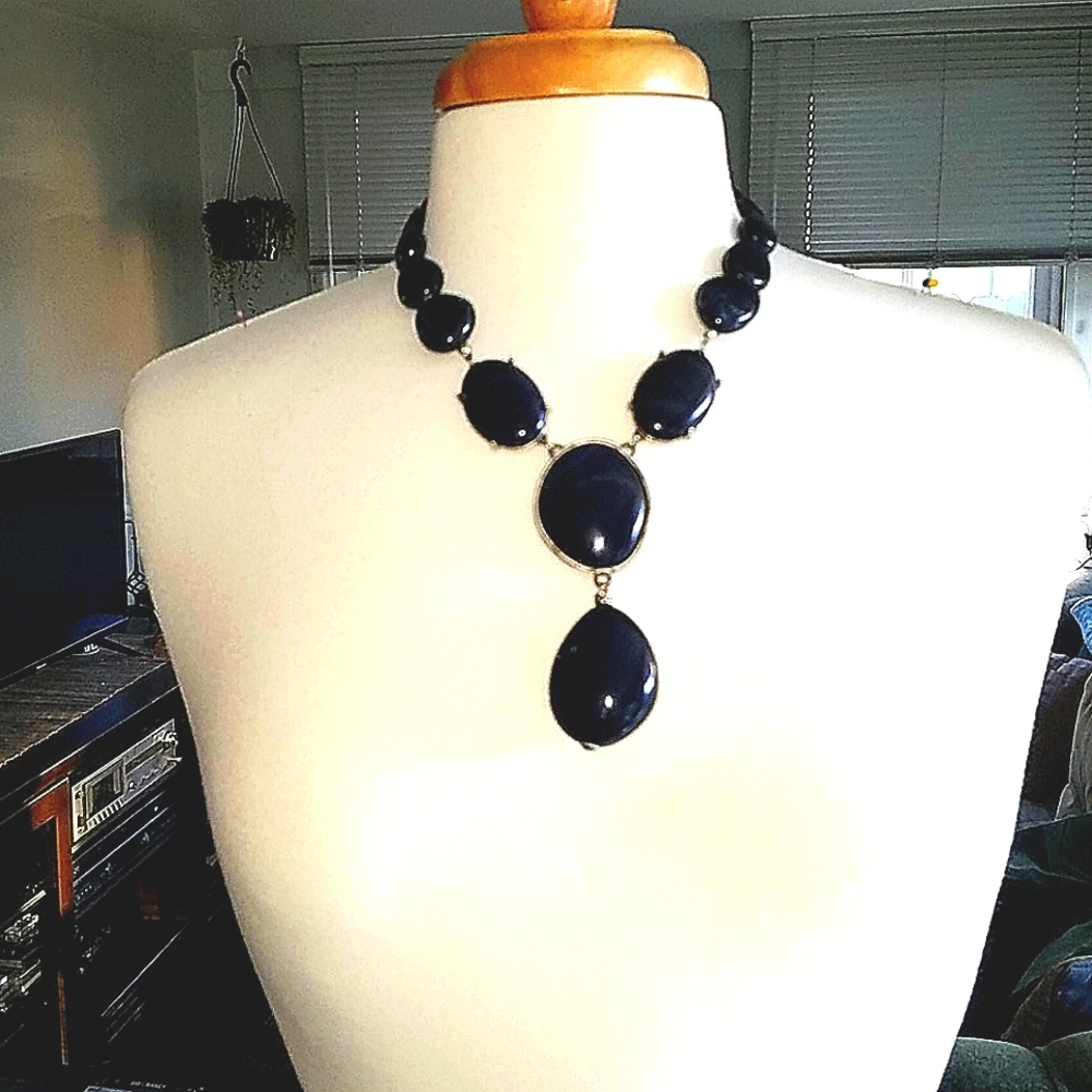 🌵🐍🦋Chunky Bohemian 70s hippie stone necklace